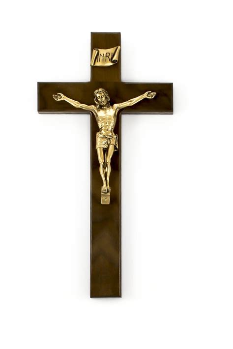 10 Walnut Holy Shroud Of Turin Crucifix 45 Antique Pewter Fin