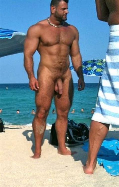 Nudist Men k в Twitter Beast on the beach perfection muscled beard
