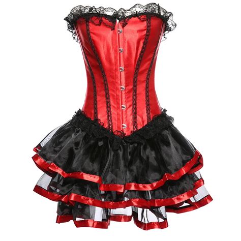Nefutry Sexy Corset Dress Women Waist Trainer Corsets Lace Gothic Clothing Overbust Steampunk