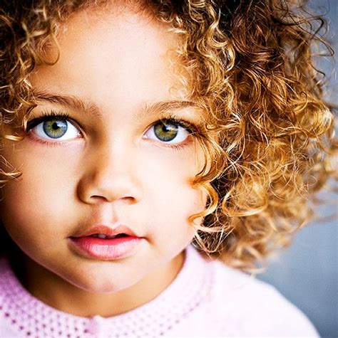 Beautiful Girl With Naturally Curly Hair And Green Eyes Cute Babies