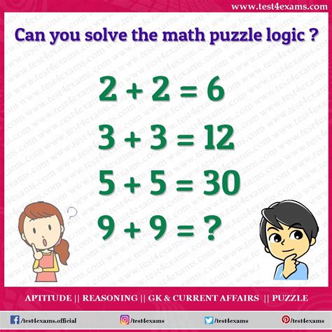 Can You Solve Math Puzzle Logic Brain Teaser Math Test 4 Exams