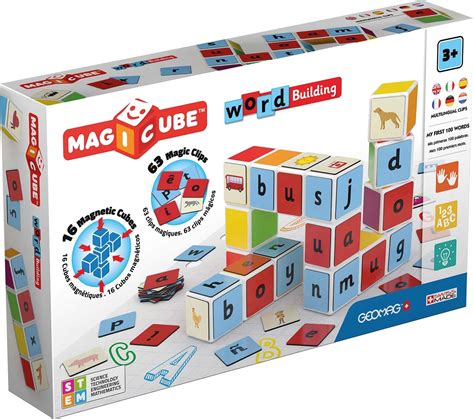 Story box toys and books. Магични коцки - Зборови (16 коцки) - Geomag
