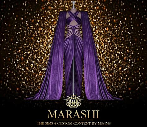 Sims 4 Marashi Gown With Cape Acc At Mssims Micat Game