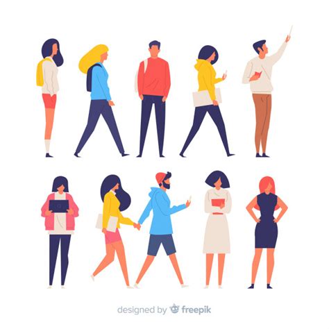 Free Vector Colorful People Doing Different Actions Vector