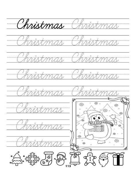 Christmas Cursive Handwriting Workbook For Kids Payhip