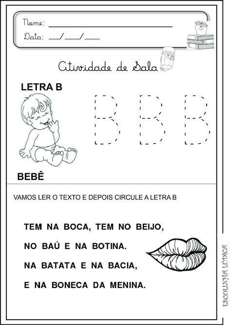 Texto Com A Letra B Para Alfabetização