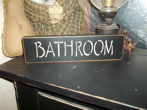 Enjoy free shipping on most stuff, even big stuff. Wood Sign BATHROOM Rustic/Prim Sign "Handmade" Shelf ...