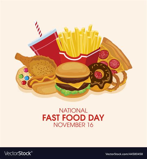 National Fast Food Day Poster Royalty Free Vector Image