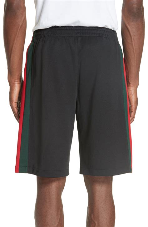 Gucci Synthetic Stripe Knit Track Shorts In Black For Men Lyst