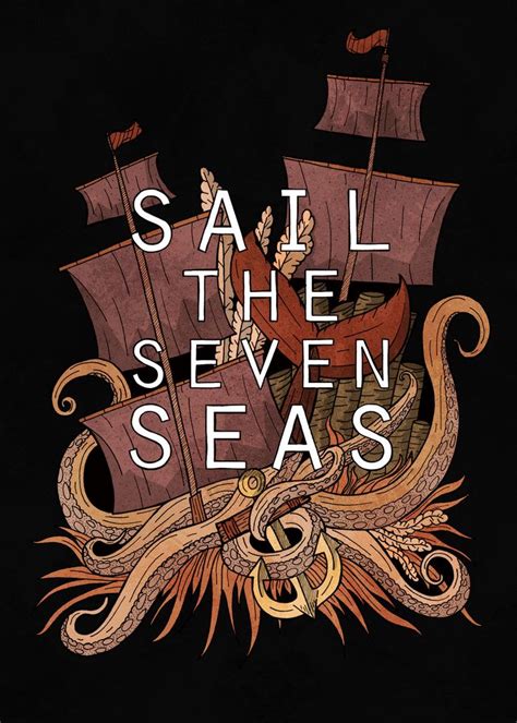 Sail The Seven Seas By Steve Wade Swade Jolly Roger Sea Art The