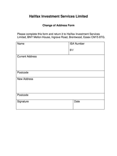 Printable Change Of Address Form Template Printable Templates