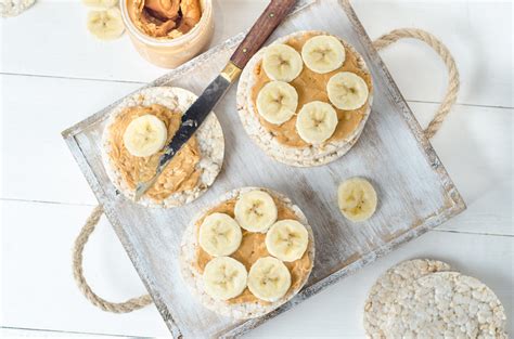 Almond Butter And Banana Rice Cake With Honey Drizzle