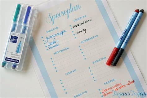 Eine vorlage für den wochenplan spart zeit und nimmt auch dem montagmorgen seinen schrecken. Kostenloser Speiseplan ️ Vorlage zum Ausdrucken und ...