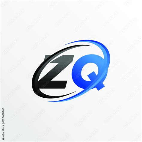 Initial Letters Zq Logo With Circle Swoosh Element Stock Vector Adobe