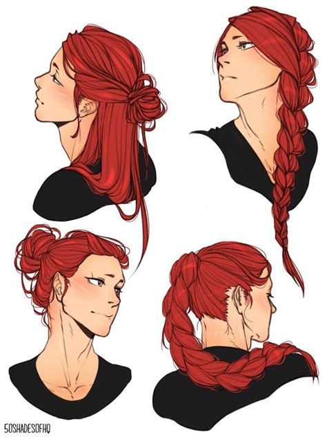 Kirishima With Long Hair Character Art Drawings Art Reference