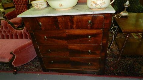 Antique Civil War Era Marble Top Dresser With Lion Head