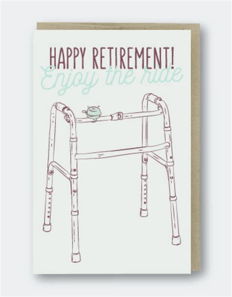 happy retirement walker greeting card home