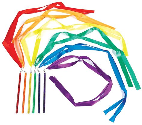 Rainbow Rhythm Ribbon Wands Set Gopher Sport Ribbon Wands Rainbow Ribbons Ribbon Sticks