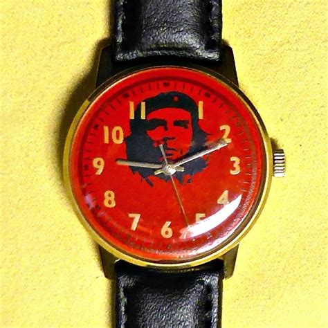 Wrist Watch Che Guevara By Raketa Hand Wound Gold Coated Polished