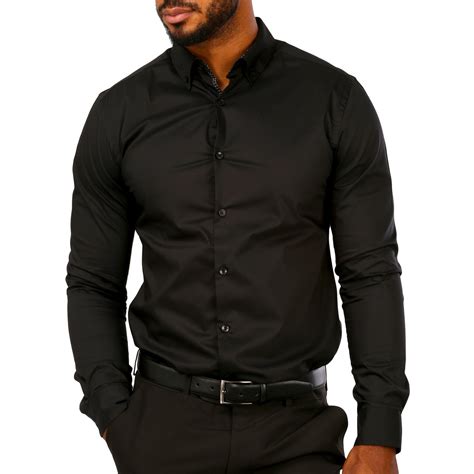Brilliant Basics Mens Long Sleeve Shirt Black Big W