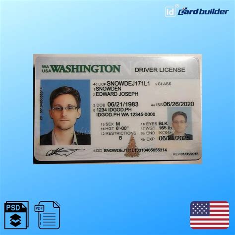 Washington Drivers License Template