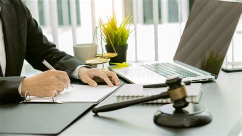 Consulting Of Business Women And Male Lawyers Or Judges Counselors Legal Services Concept With