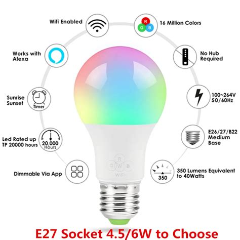 New E27 Smart Wifi Bulb Rgbw Dimmable Led Bulb Light Bulb Magic
