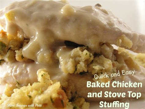 Cook chicken until juices to clear. QUICK AND EASY BAKED CHICKEN AND STOVE TOP STUFFING # ...