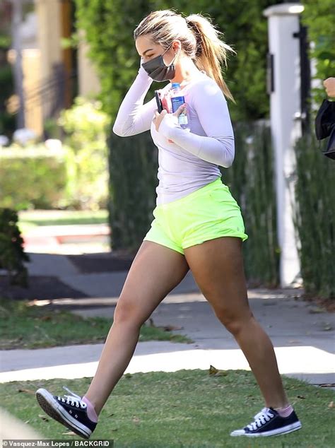 Addison Rae Showcases Her Dancers Legs In Neon Shorts After A Pilates