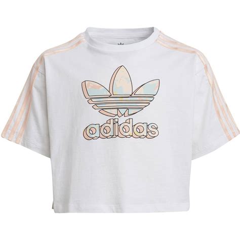 Koszulka Dziewcz Ca Adidas Originals Marble Logo Graphic Print Crop