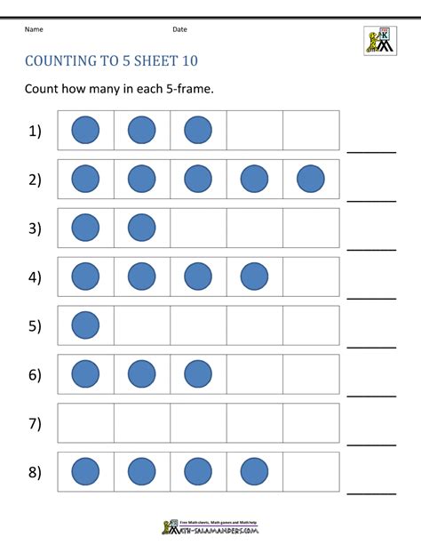 Counting To 5 Worksheets