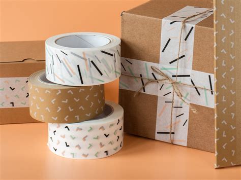 2 Kraft Packing Tapes Designer Printed Tape Recycled Packaging Etsy