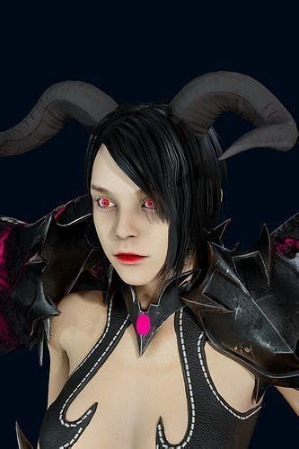 3d model demon woman character low poly 3d model vr ar low poly rigged animated cgtrader