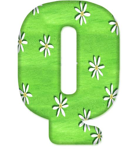 Sussurro De Amor Alfabeto Decorativo Textura Verde Com Margaridas Brancas