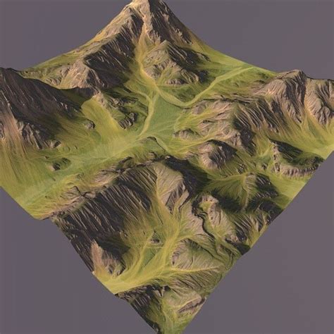 3d Model Of Mountain Maps Terrain Terrain 3d Model Fantasy Map