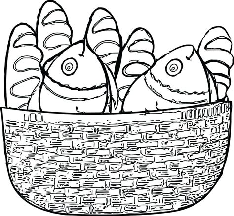 Loaves And Fishes Coloring Page At GetColorings Free Printable