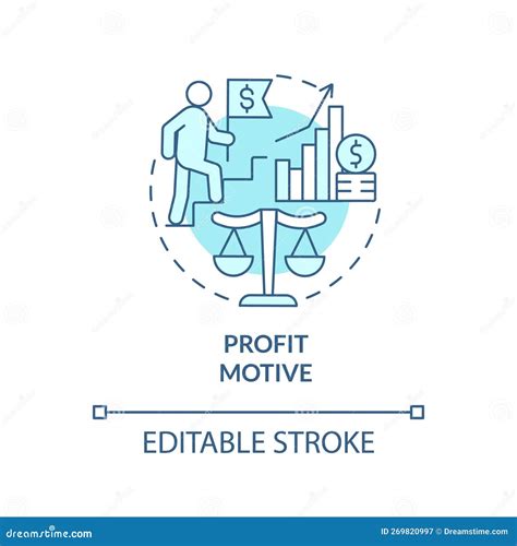 Profit Motive Turquoise Concept Icon Stock Vector - Illustration of