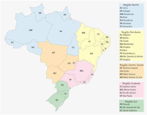 Mapa Do Brasil Estados Capitais E Regi Es Brasil Escola Mapa