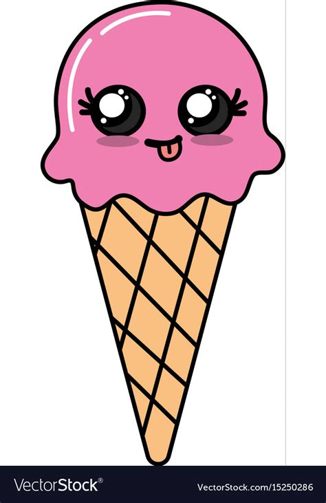 Kawaii Cute Funny Ice Cream Royalty Free Vector Image