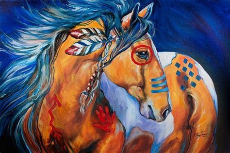 Bold And Brave Indian War Horse Horse Painting Horse Art Native