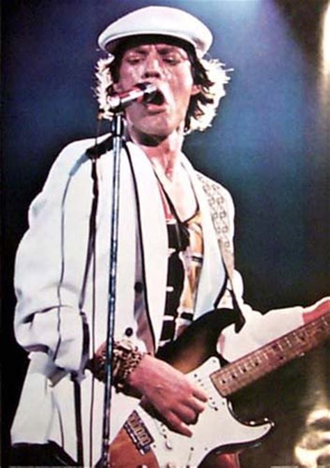 Mick Jagger Playing Guitar 1982 Rolling Stones Rare Music Poster