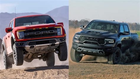 2021 Ford F 150 Raptor Vs 2021 Ram 1500 Trx Off Road Truck Comparo