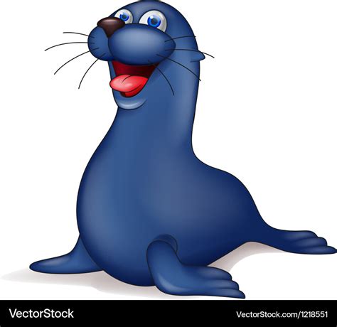 Cute Seal Cartoon Royalty Free Vector Image Vectorstock