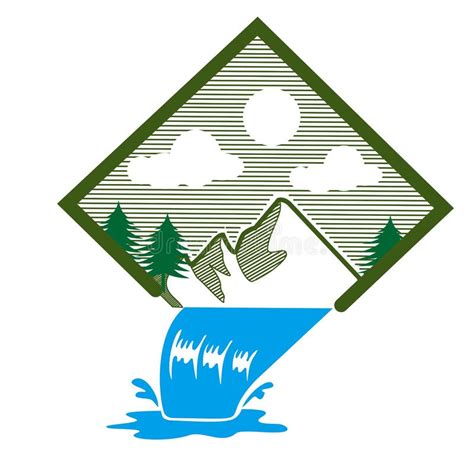 Green Mountains Logo Vector Illustration For Outdoor Adventure Stock