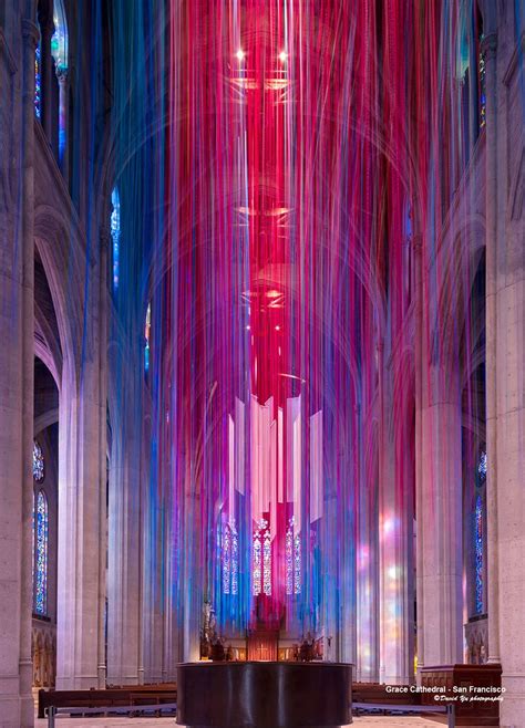 Artist Hangs 20 Miles Of Multicolored Ribbon Inside Grace Cathedral