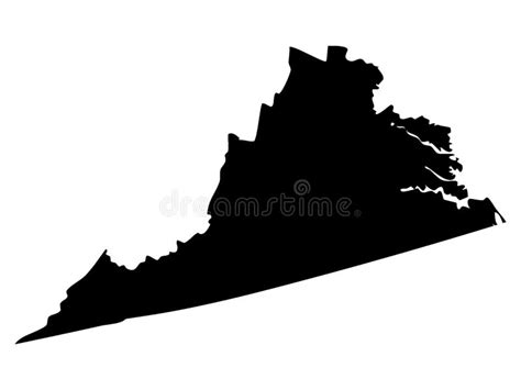 Mapa Negro Del Estado De Los E E U U De Virginia Ilustraci N Del Vector Ilustraci N De M Xico
