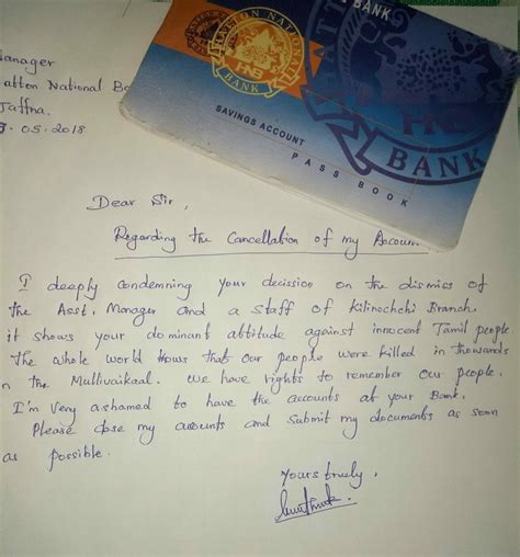 After you produce a letter to close bank account the bank will notify you via email or your phone number that your application is in the process. #BoycottHNB campaign takes off after bank sacks Tamils for ...