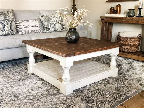 Rustic Baluster Farmhouse Coffee Table Prov Square The Love Made Home