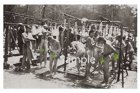 Vintage 1940s Photo Reprint Muscular Nude Soldiers Bathe Etsy Ireland