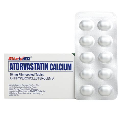 Ritemed Atorvastatin Calcium 10mg 1 Tablet Prescription Required